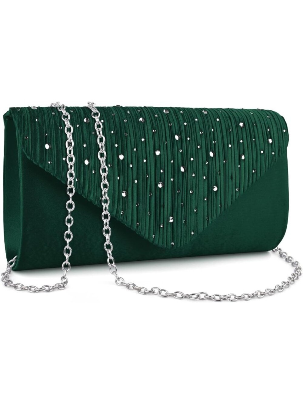 〽️Women's Dark Green Evening Clutch Purse Envelope Formal Crossbody Shoulder Bag